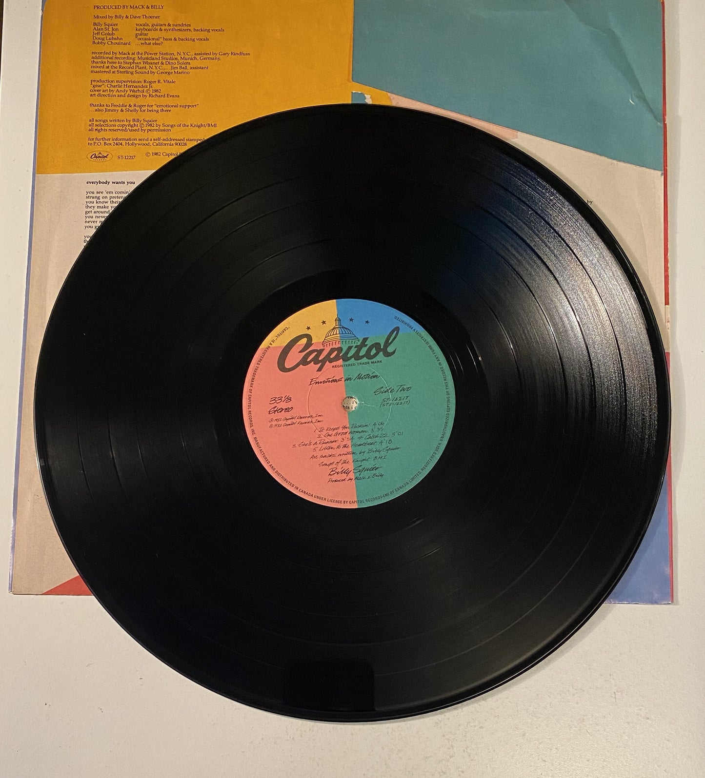 Billy Squier - Emotions in Motion - 1982 Vinyl LP Record