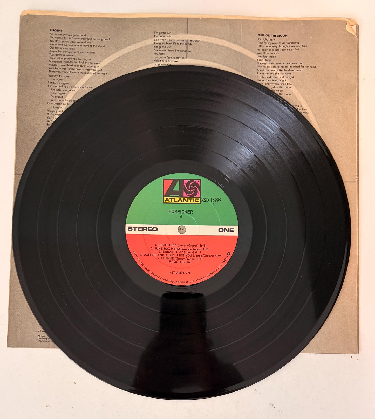 Foreigner 4 - 1981 Vinyl Record