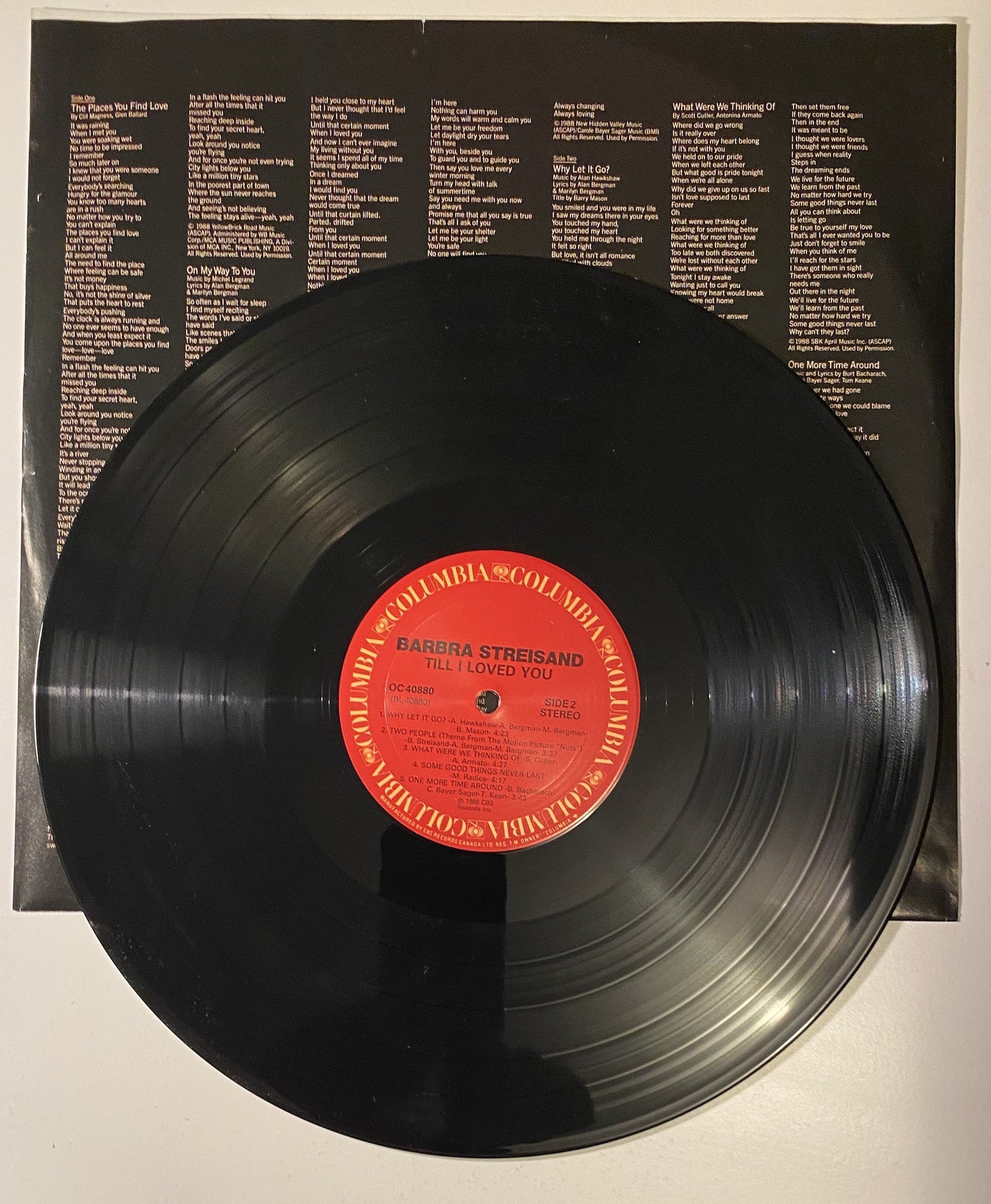 Barbra Streisand - Till I Loved You - 1988 Vinyl LP