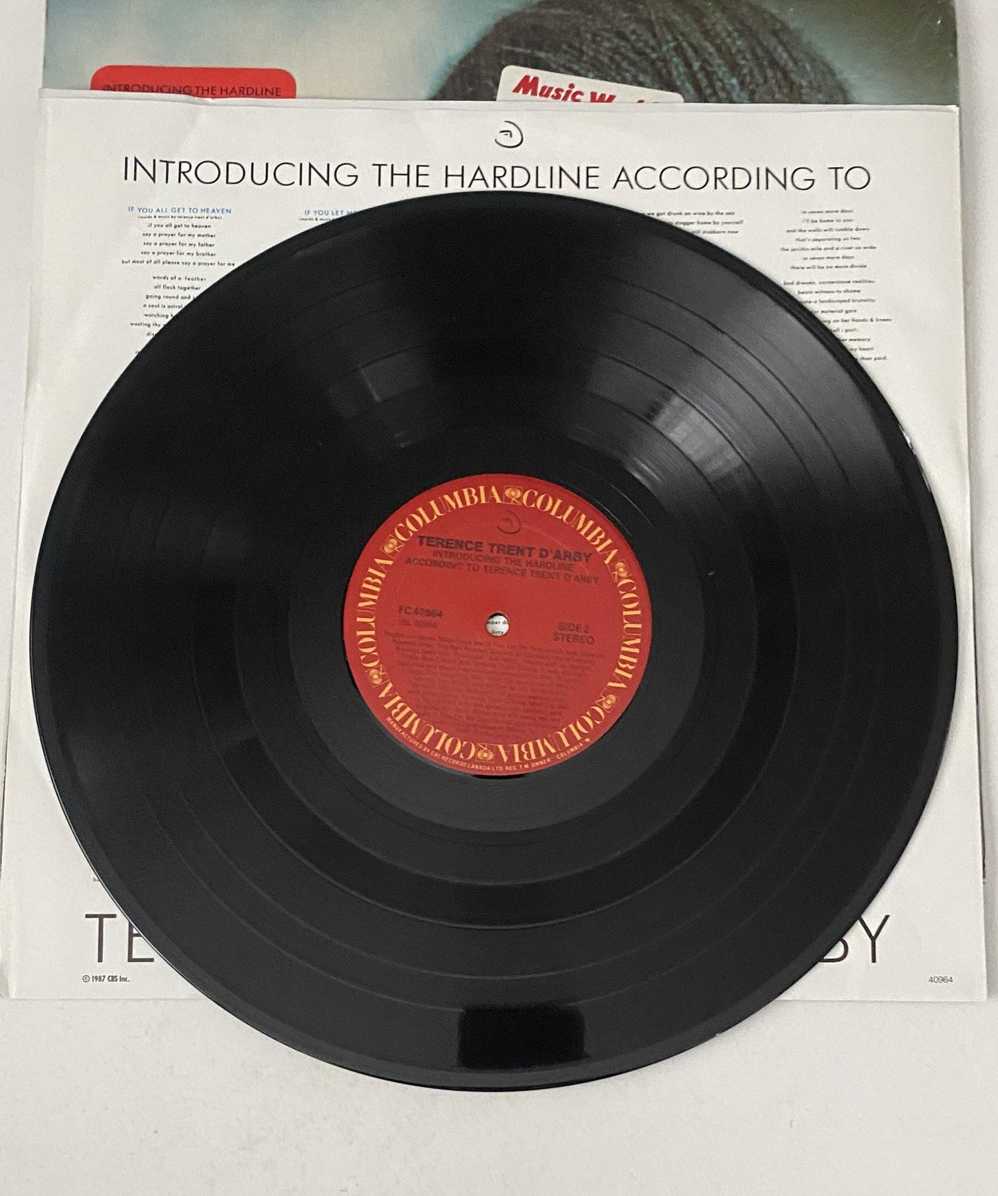 Introducing the Hardline According to Terrence Trent D'Arby 1987 Vinyl LP