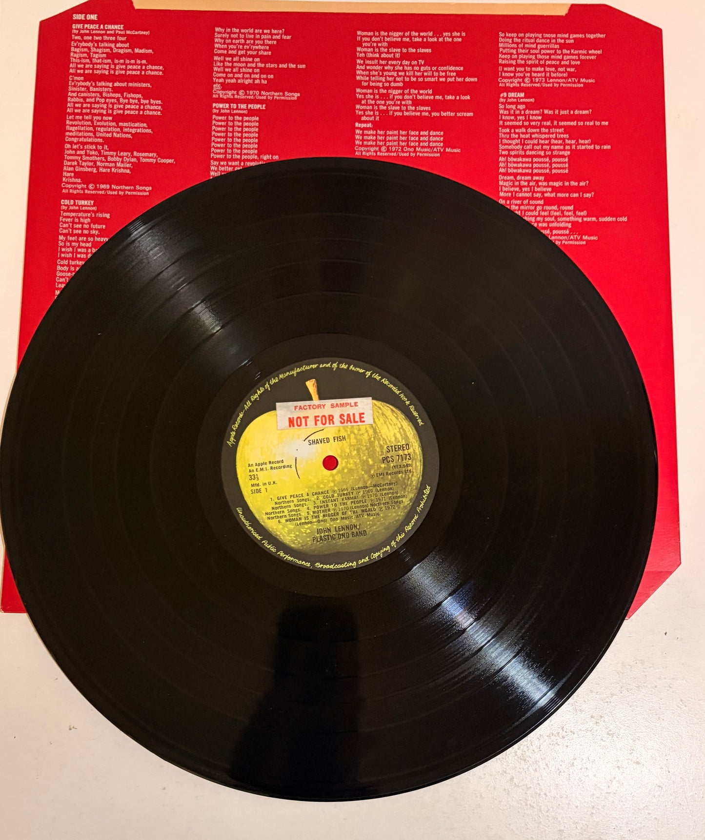 John Lennon - Plastic Ono Band - Shaved Fish 1975 Vinyl (UK Release)