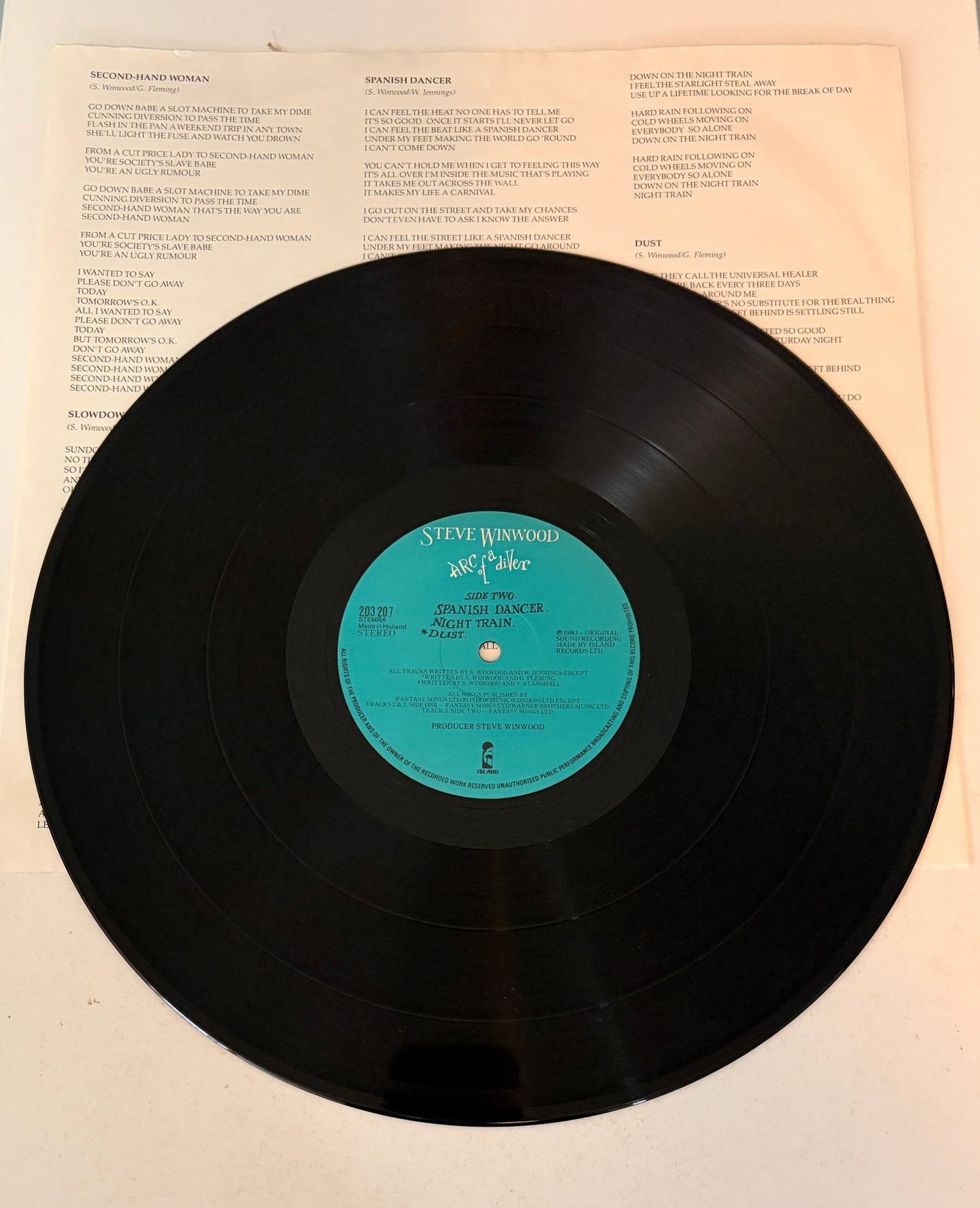 Steve Winwood Arc of a Diver 1980 Vinyl LP (NL Release)