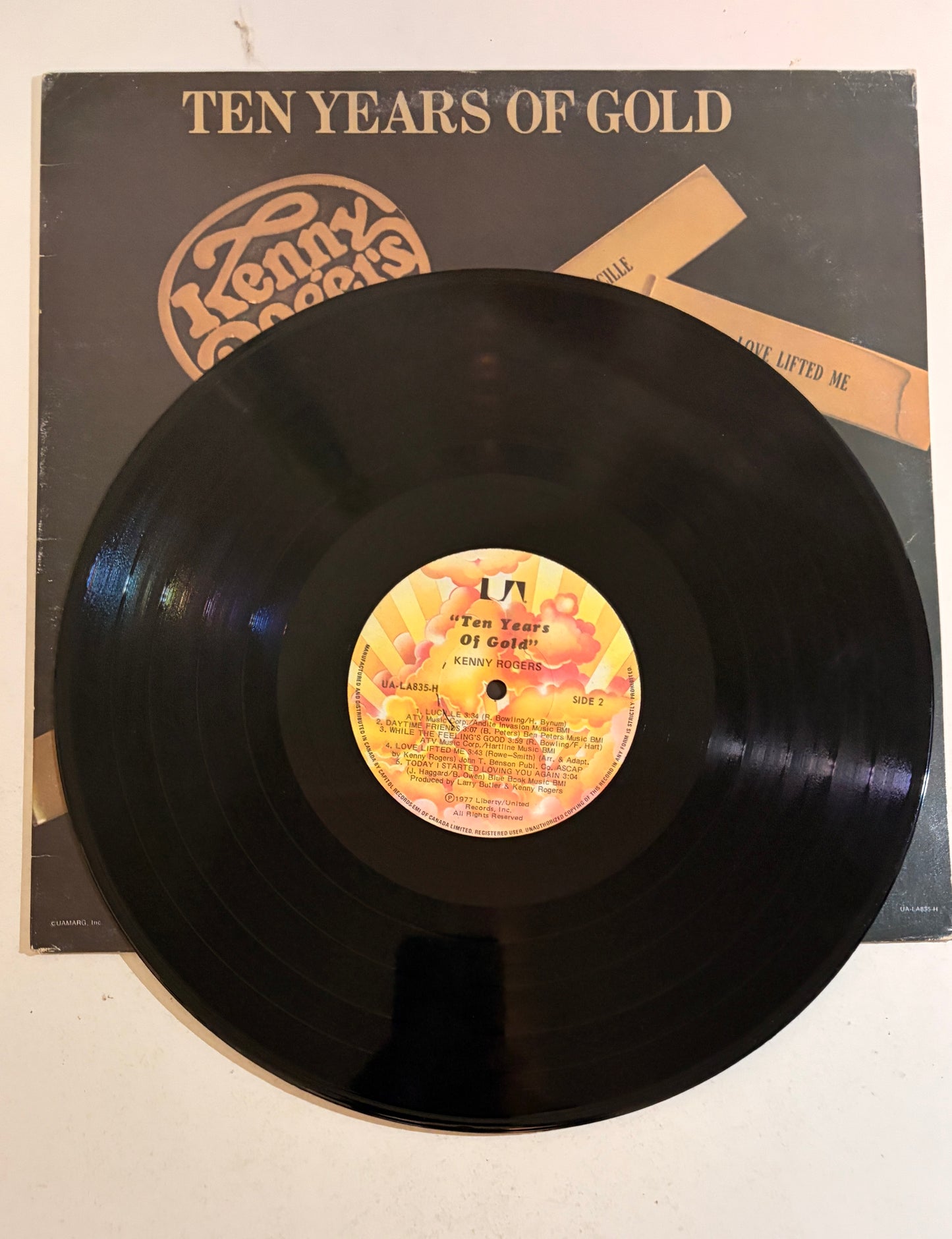 Kenny Rogers Tens Years of Gold 1977 Vinyl LP