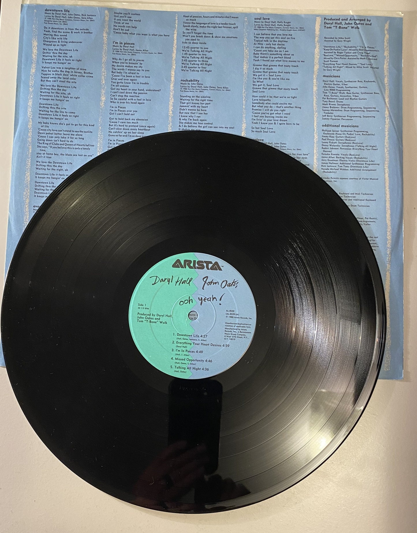 Hall & Oates - Ooh Yeah - 1988 Vinyl LP