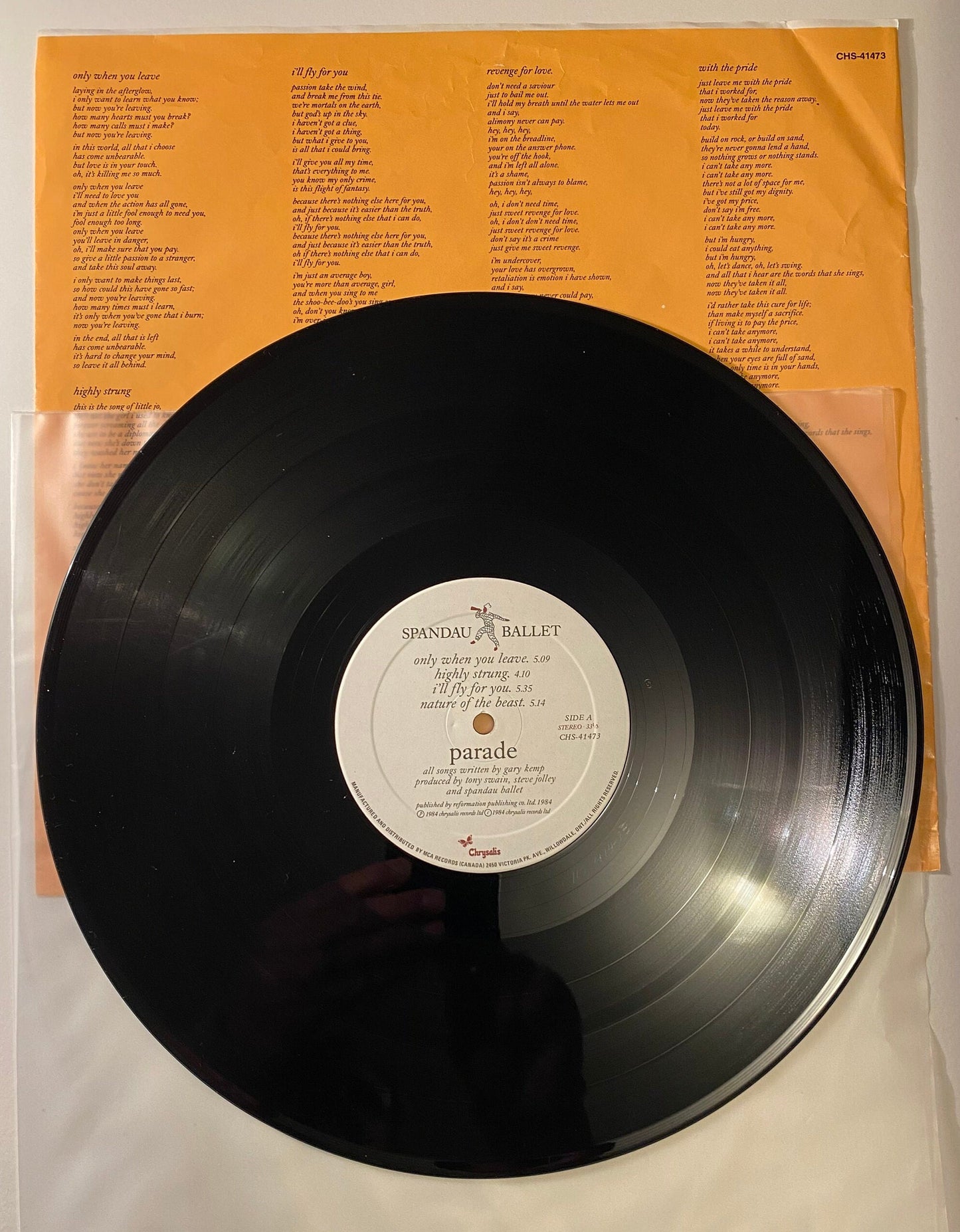 Spandau Ballet - Parade - 1984 Vinyl LP