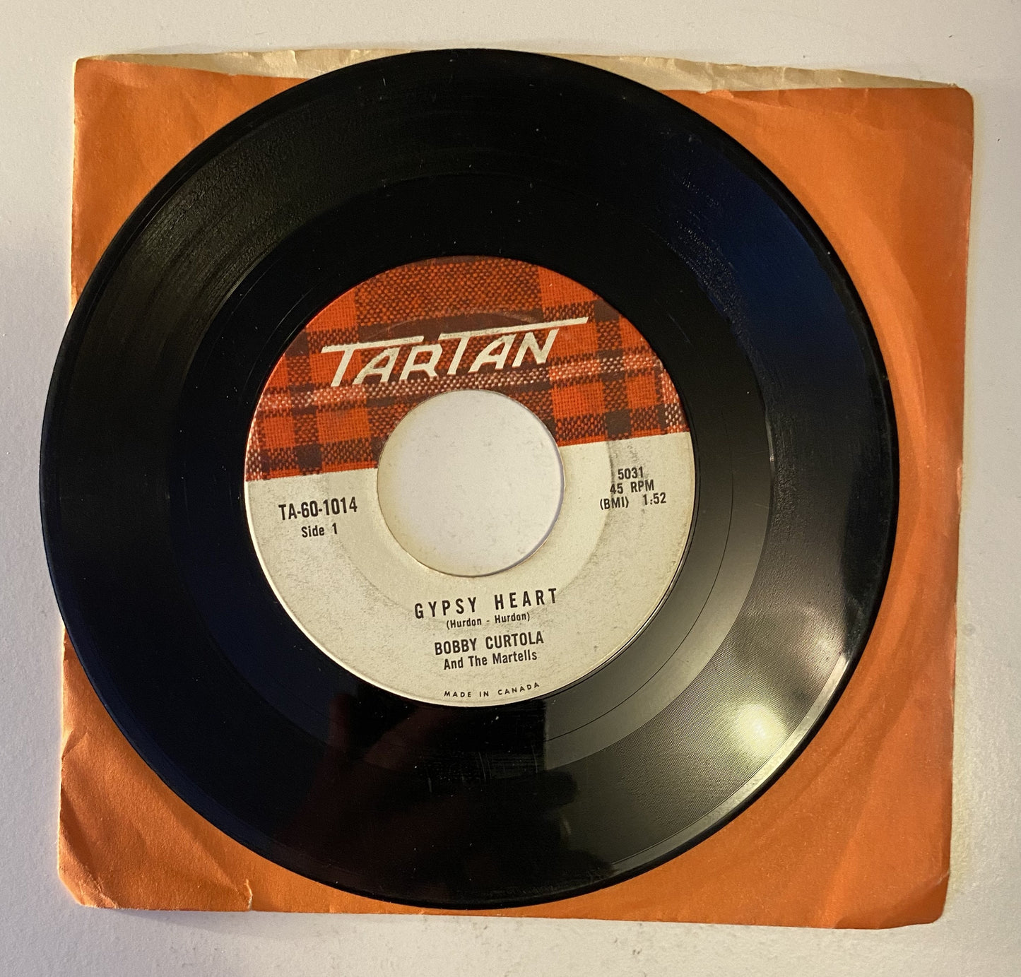 Bobby Curtola and the Martells - I'm Sorry - 45 vinyl 1961 LP