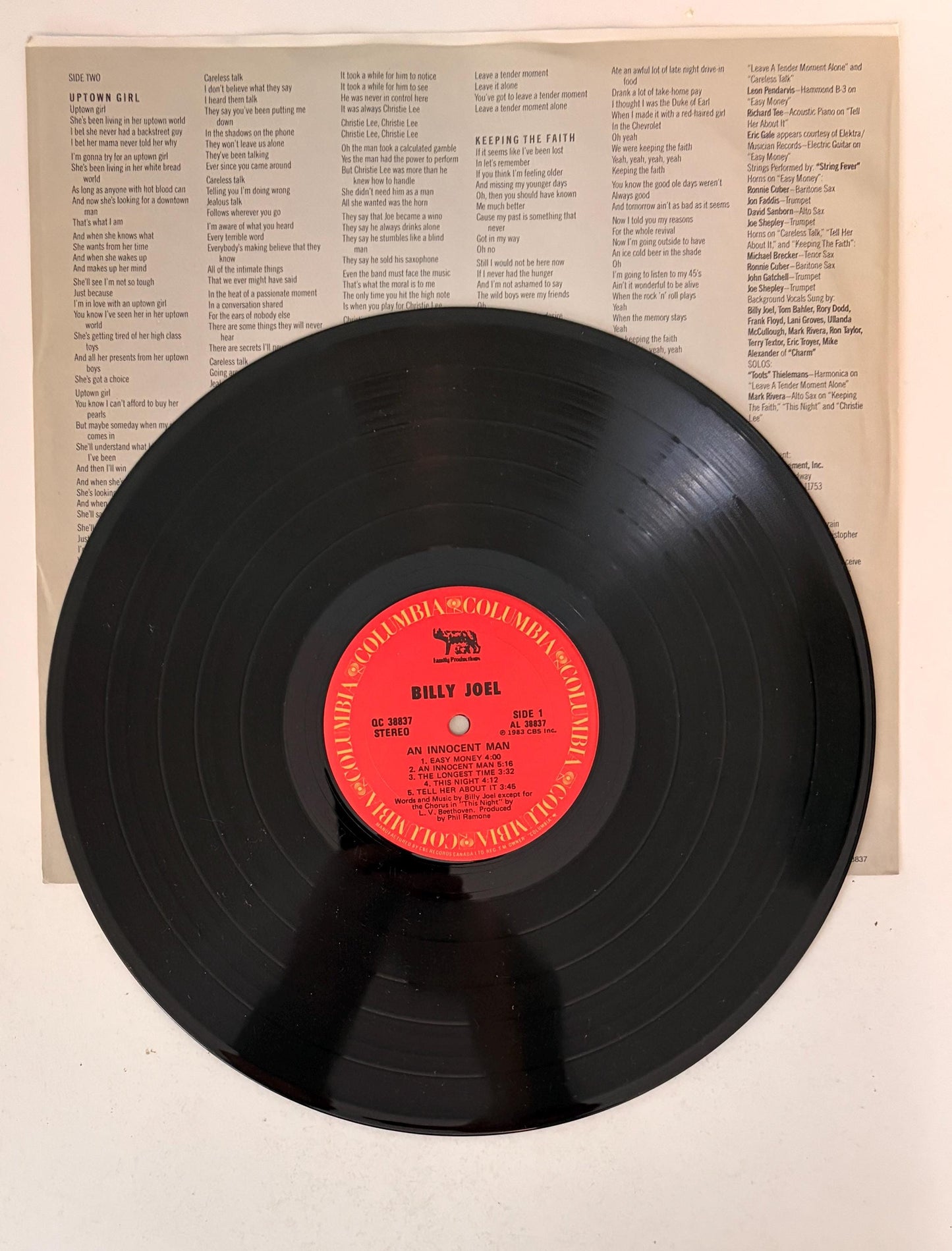 Billy Joel An Innocent Man 1983 Vinyl Record