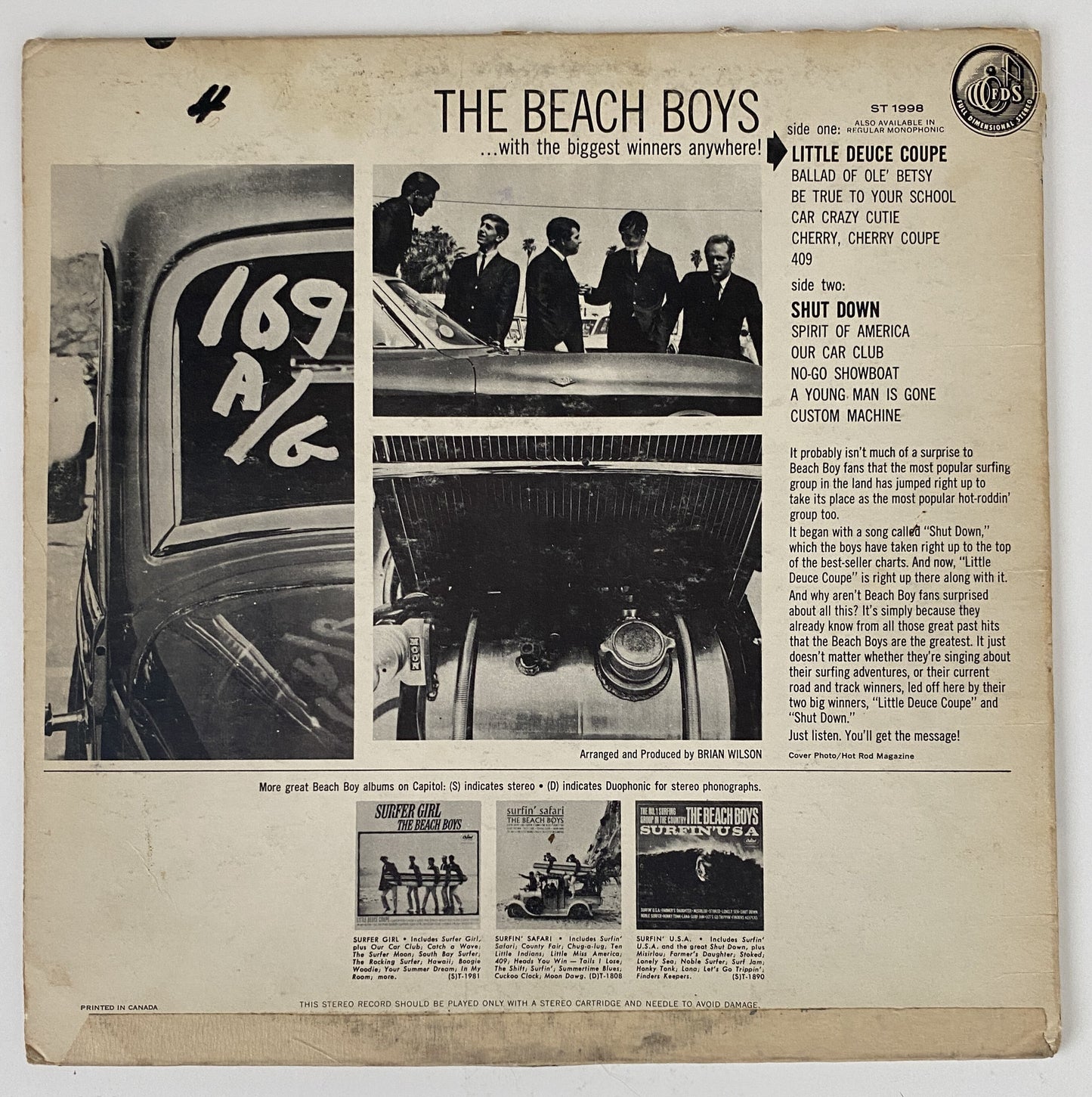 The Beach Boys - Little Deuce Coupe 1963 (Stereo) Vinyl LP