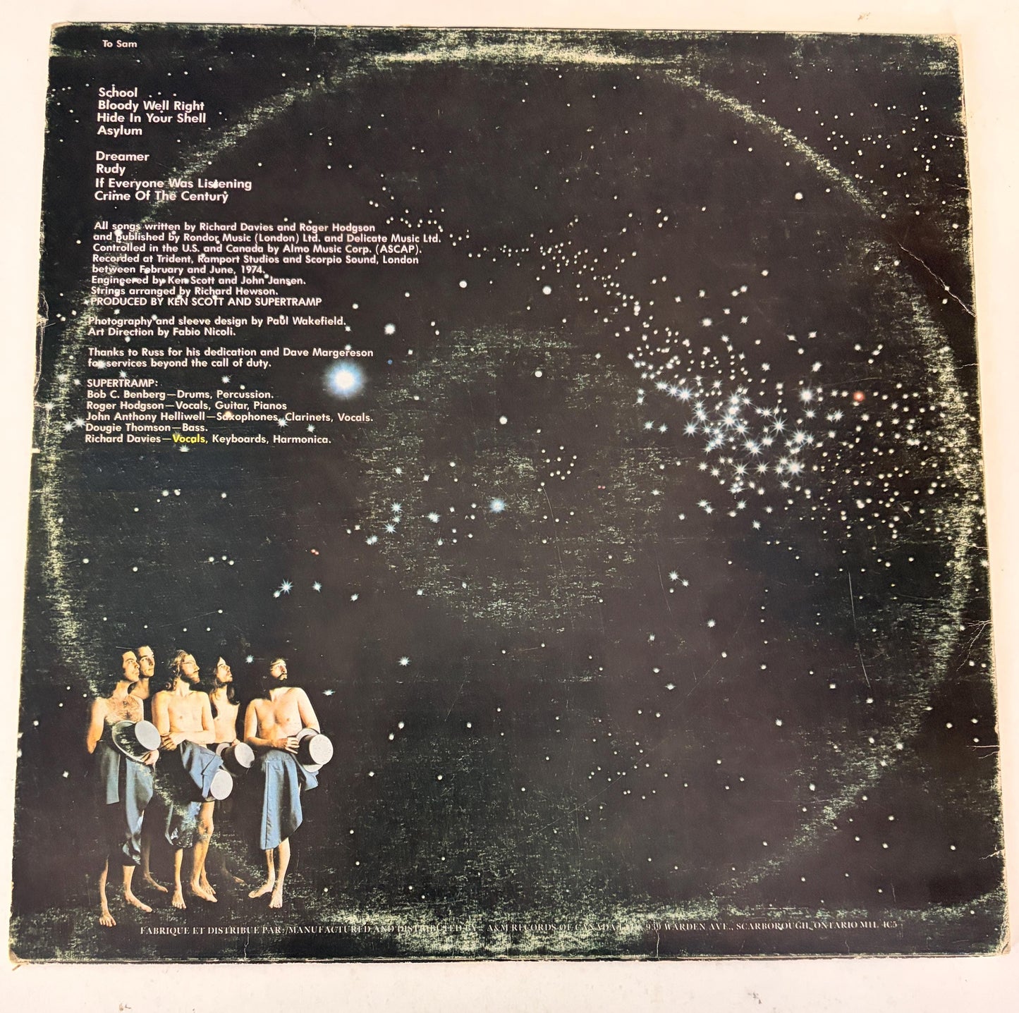 Supertramp - Crime of the Century 1974 Vinyl Record
