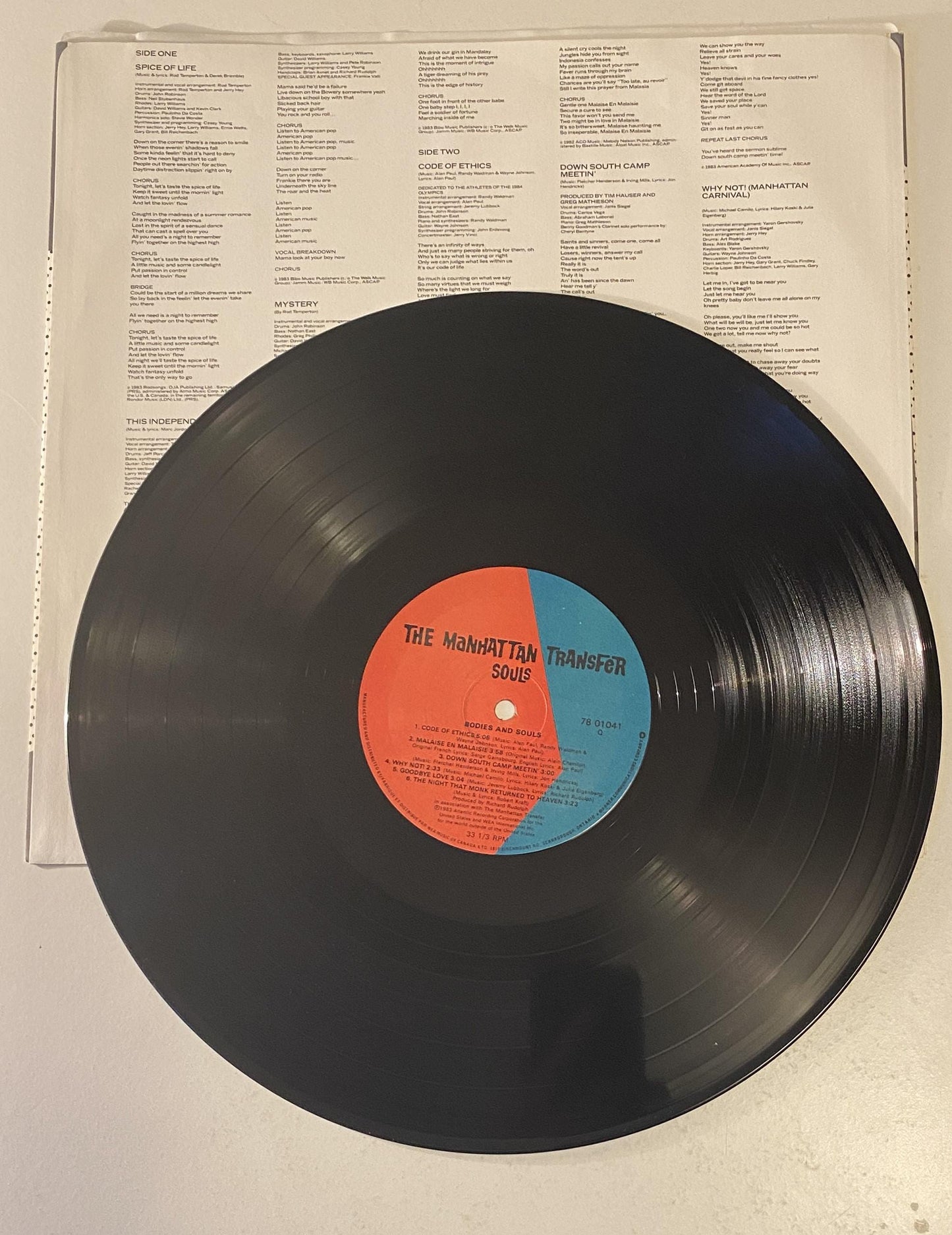 The Manhattan Transfer - Bodies and Souls 1983 Vinyl LP