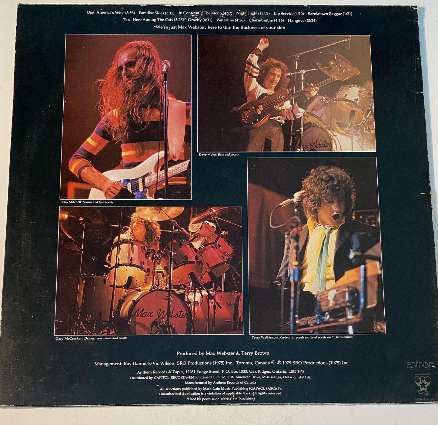 Max Webster - Live Magnetic Air 1979 Vinyl LP Record