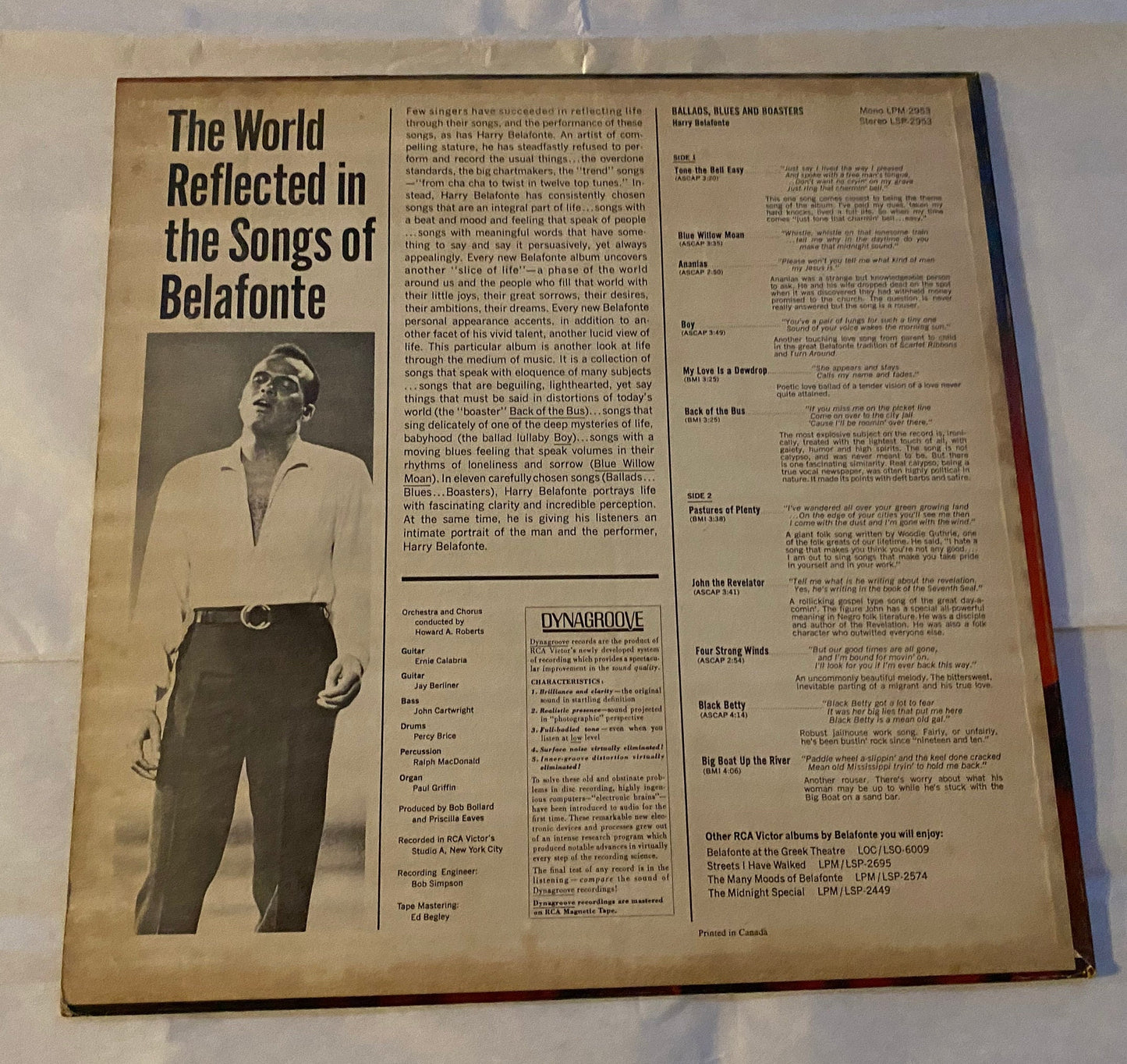 Harry Belafonte - Ballads, Blues and Boasters 1964 Vinyl LP