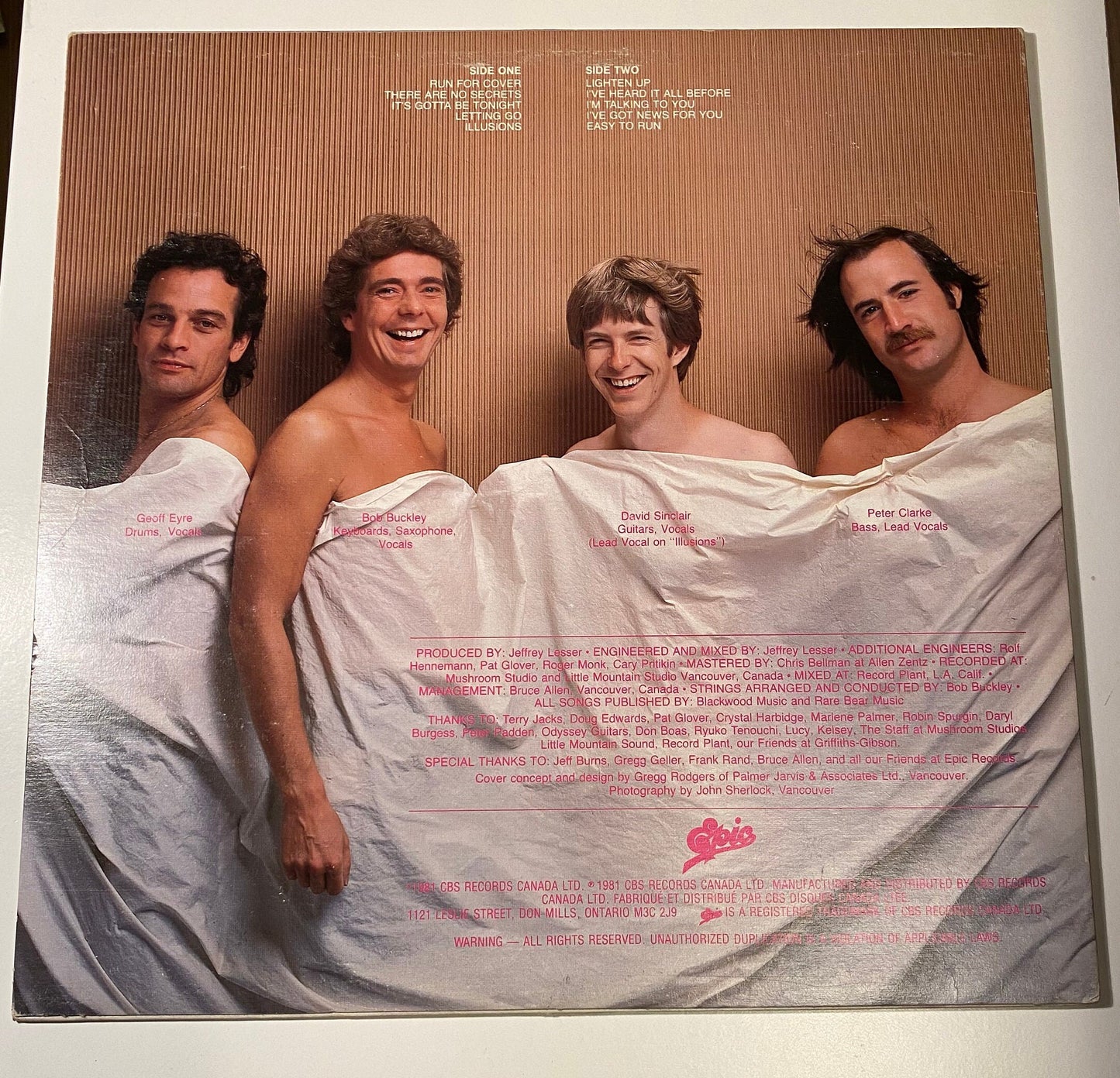 Straight Lines - Run for Cover 1981 Vinyl LP