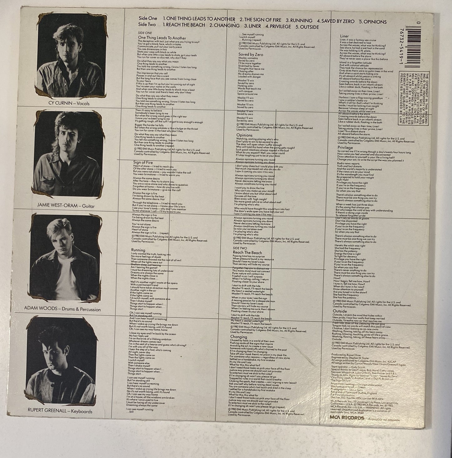 The Fixx - Reach the Beach 1983 Vinyl LP Record