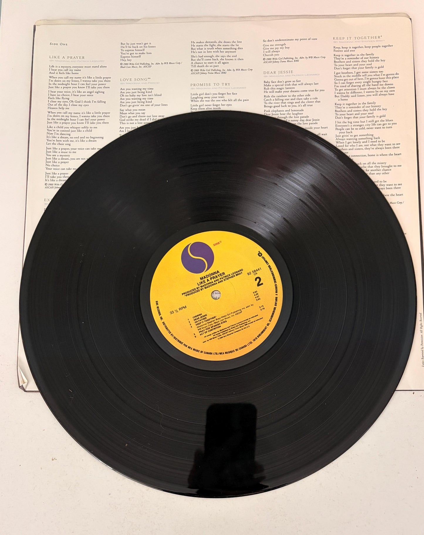 Madonna - Like A Prayer 1989 Vinyl Record