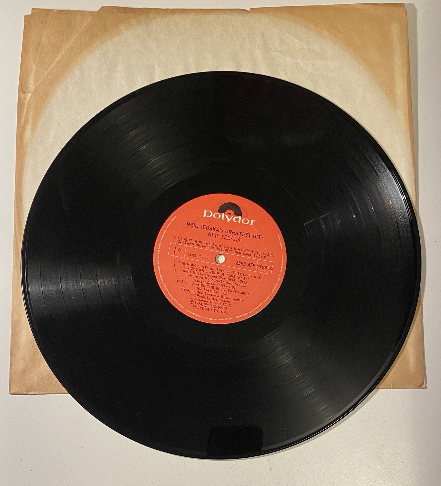 Neil Sedaka's Greatest Hits - 1976 Vinyl LP