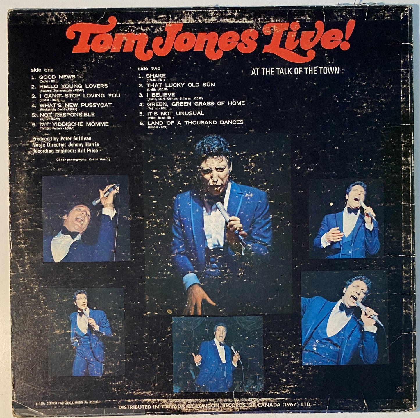 Tom Jones - Live At The Talk of the Town 1967 Vinyl LP