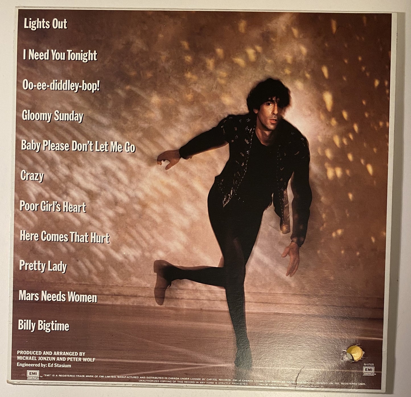 Peter Wolf - Lights Out - 1984 Vinyl LP