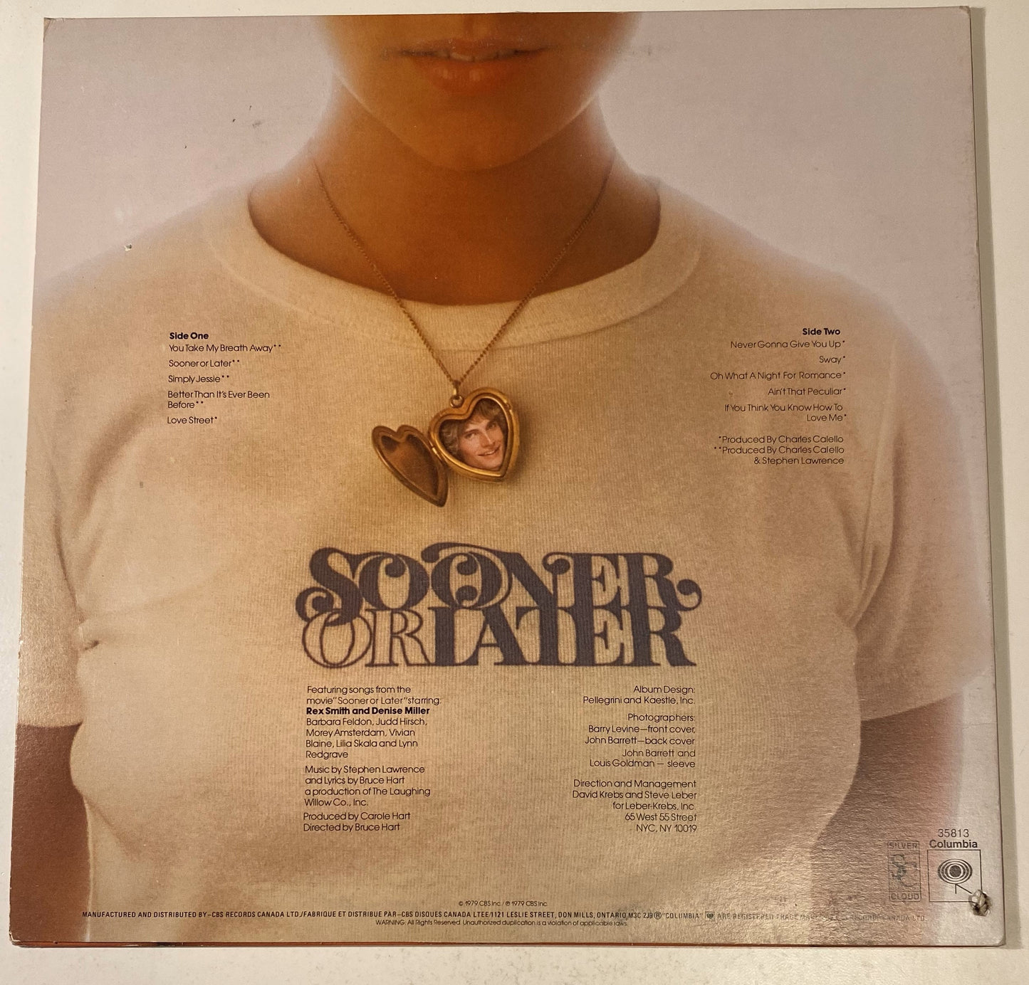 Rex Smith - Sooner or Later 1979 Vinyl LP Record