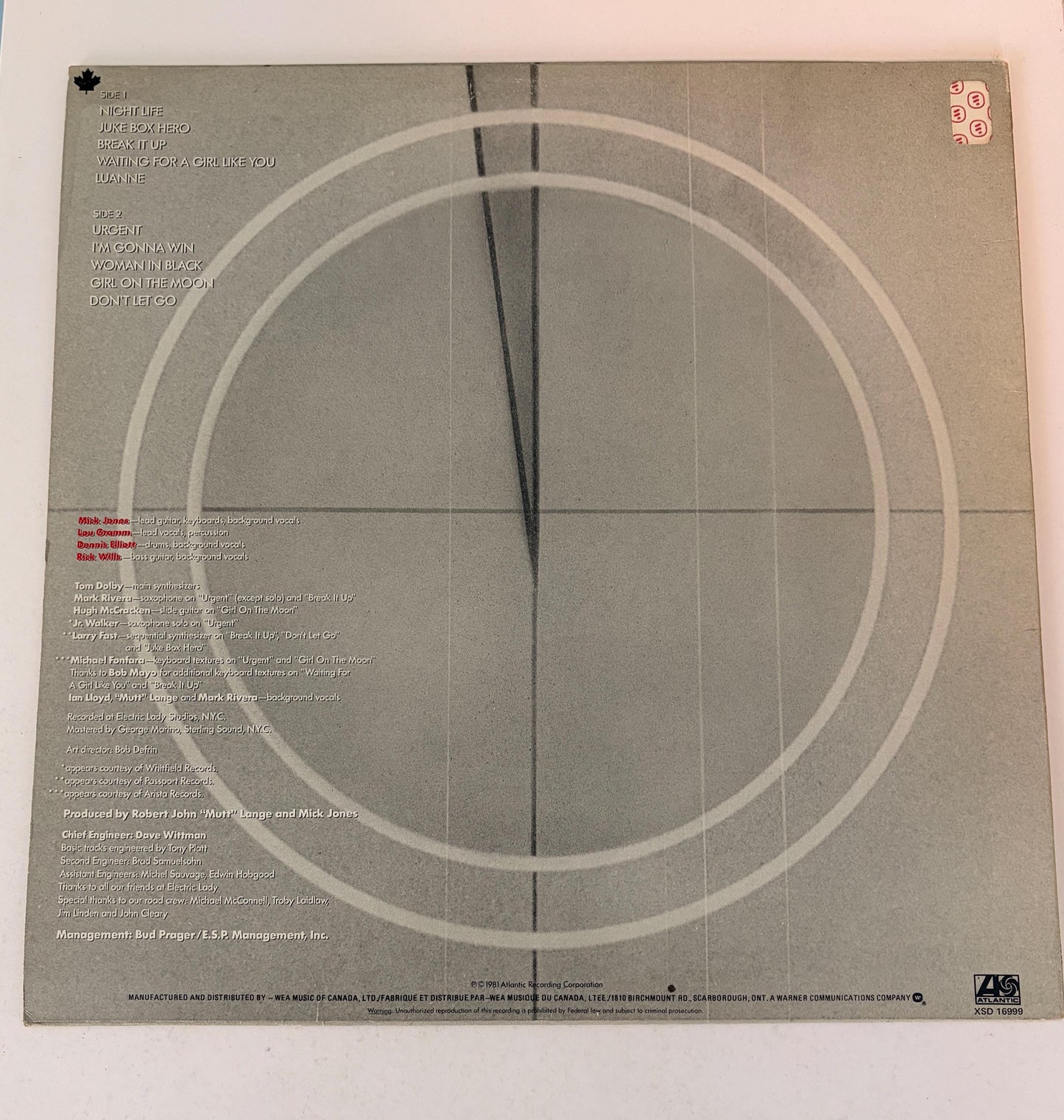 Foreigner 4 - 1981 Vinyl Record