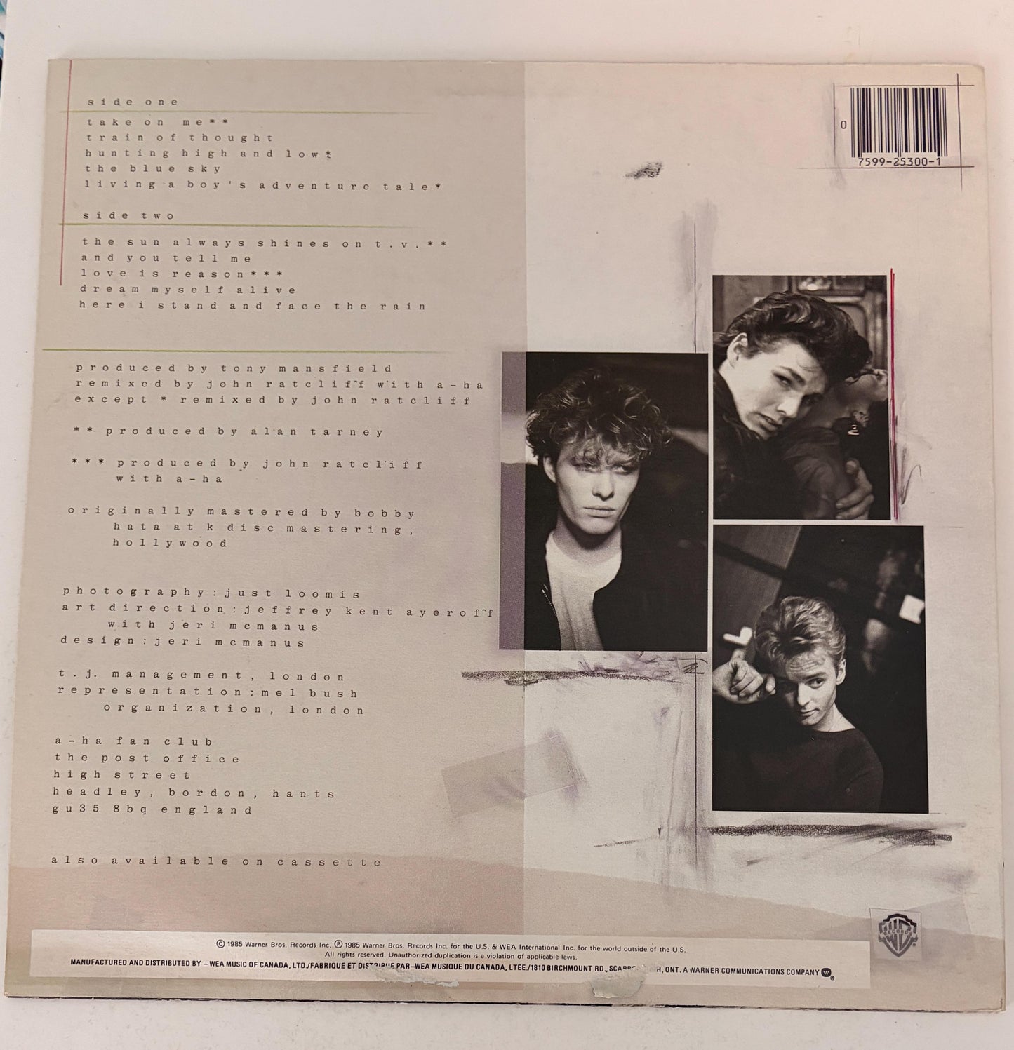 a-ha Hunting High and Low 1985 Vinyl Record