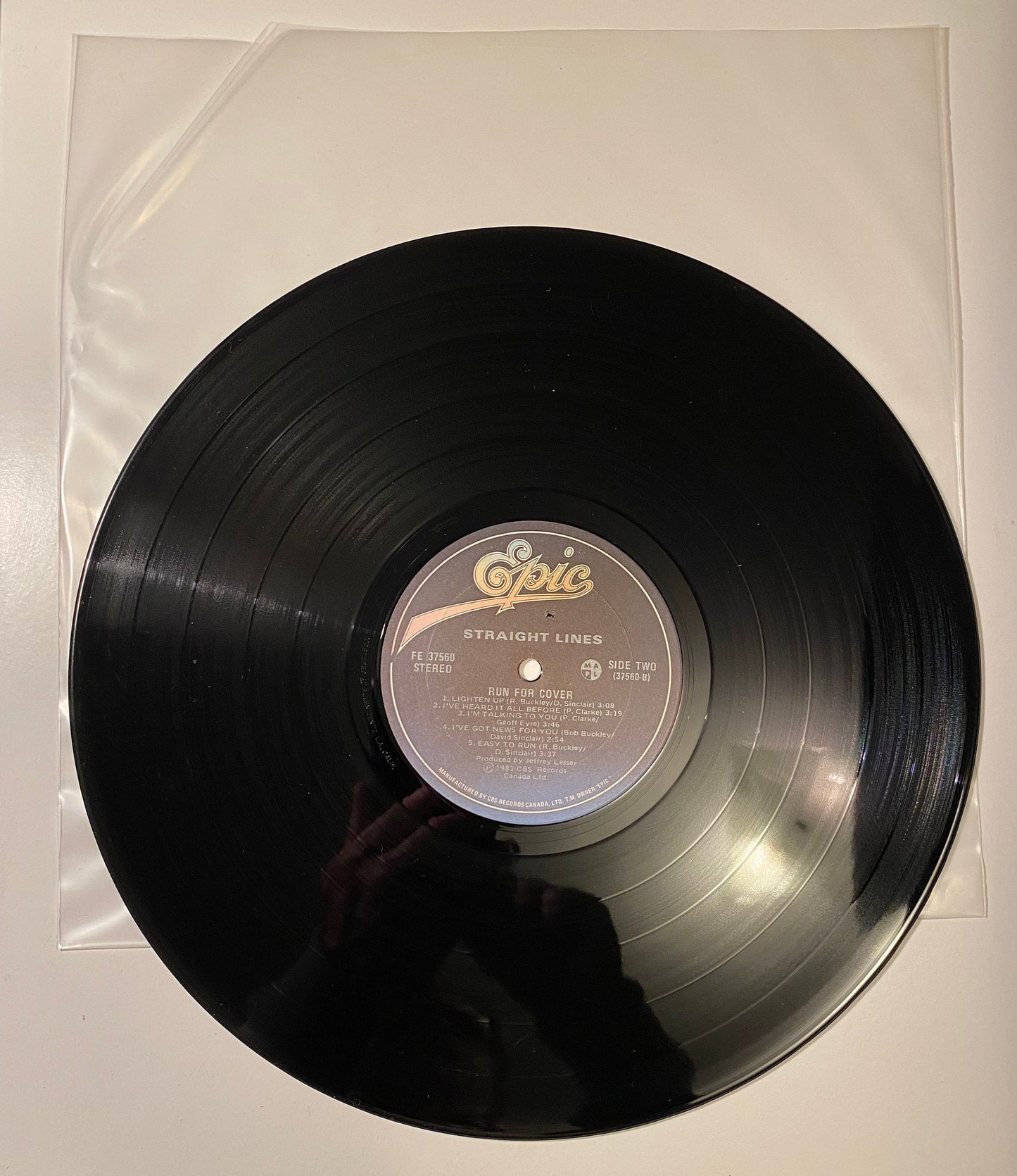 Straight Lines - Run for Cover 1981 Vinyl LP