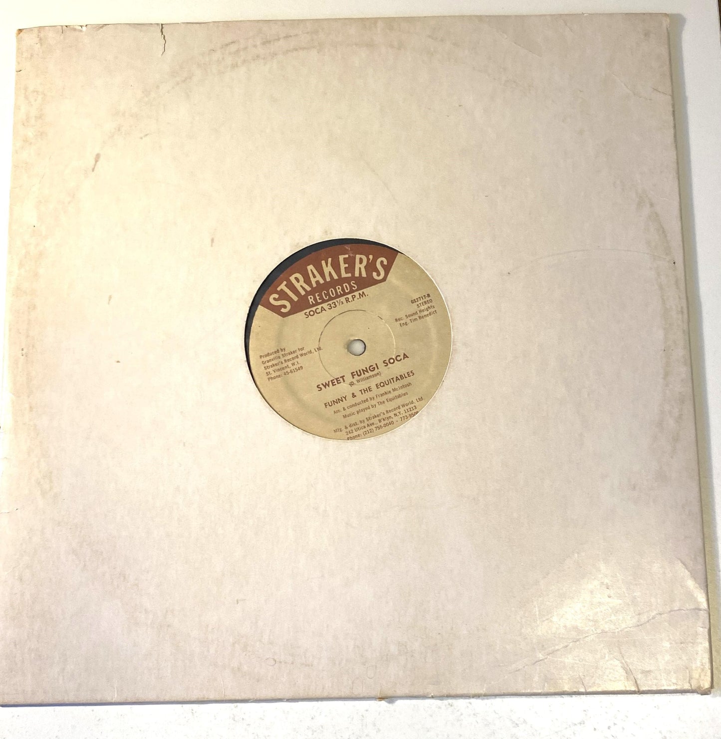 Straker's Funny Fungi/Sweet Fungi Soca Vinyl Record 1982