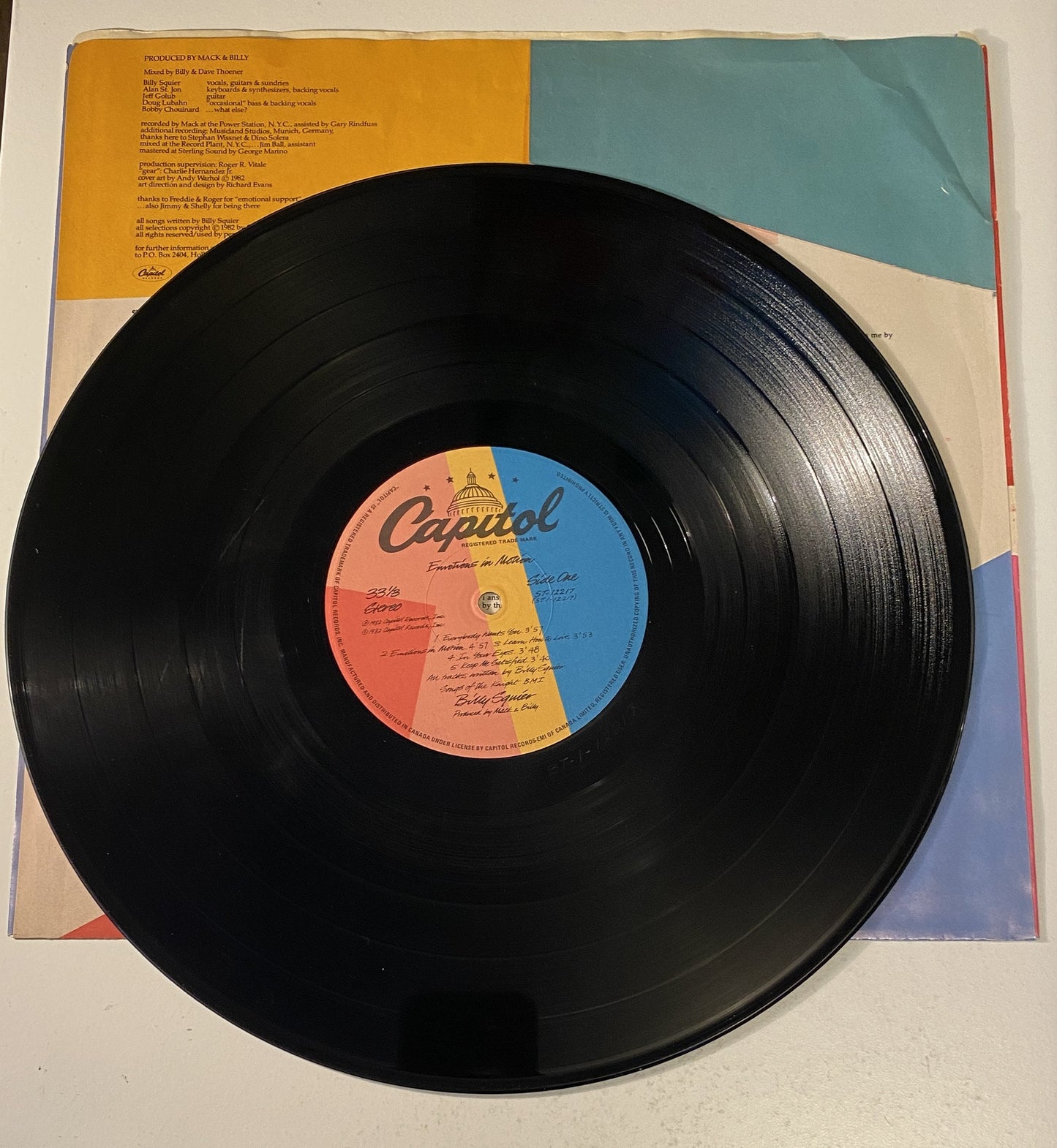 Billy Squier - Emotions in Motion - 1982 Vinyl LP Record