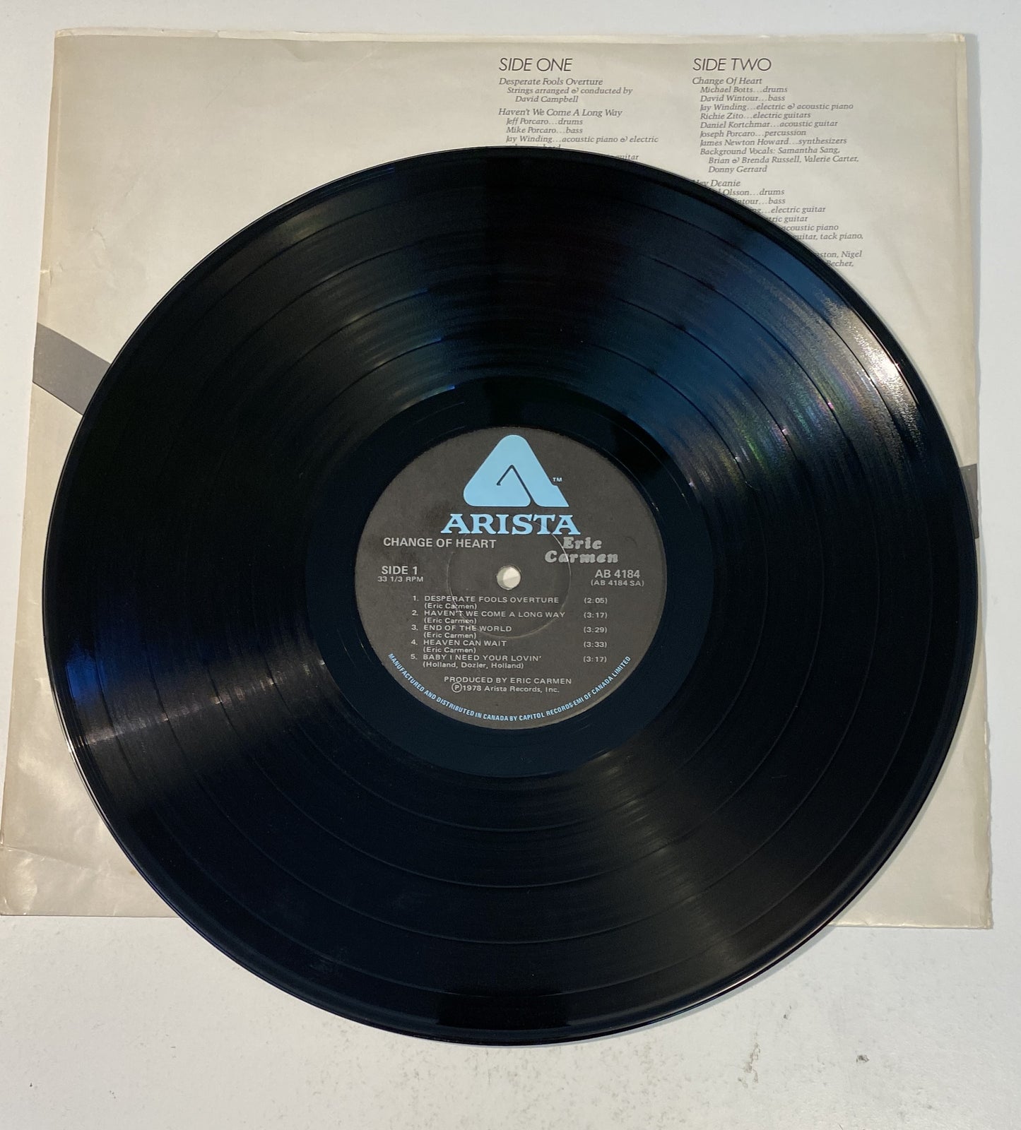 Eric Carmen - Change of Heart 1978 Vinyl