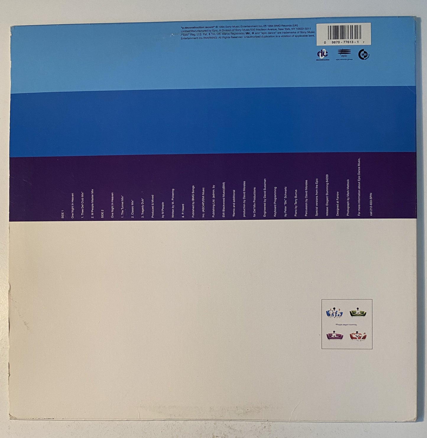 M People One Night in Heaven Remixes 1994 Vinyl