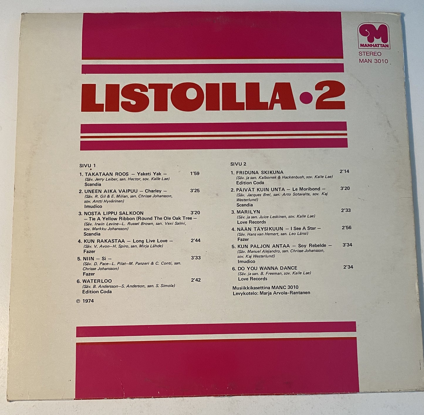 Listoilla 2 1974 Vinyl