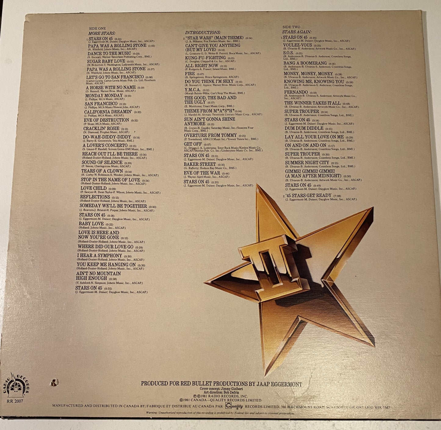 Stars on Long Play II 1981 Vinyl LP