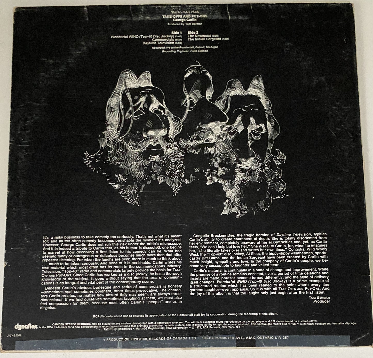 George Carlin Take-Offs & Put-Ons 1972 Vinyl