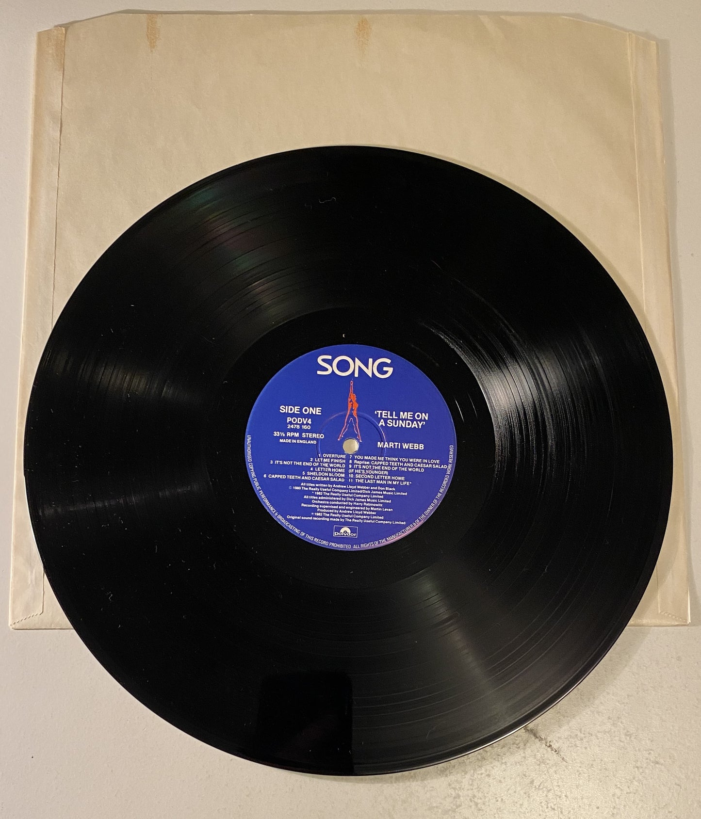 Andrew Lloyd Webber's Song &amp; Dance Original Cast Recording 1982 Vinyl LP