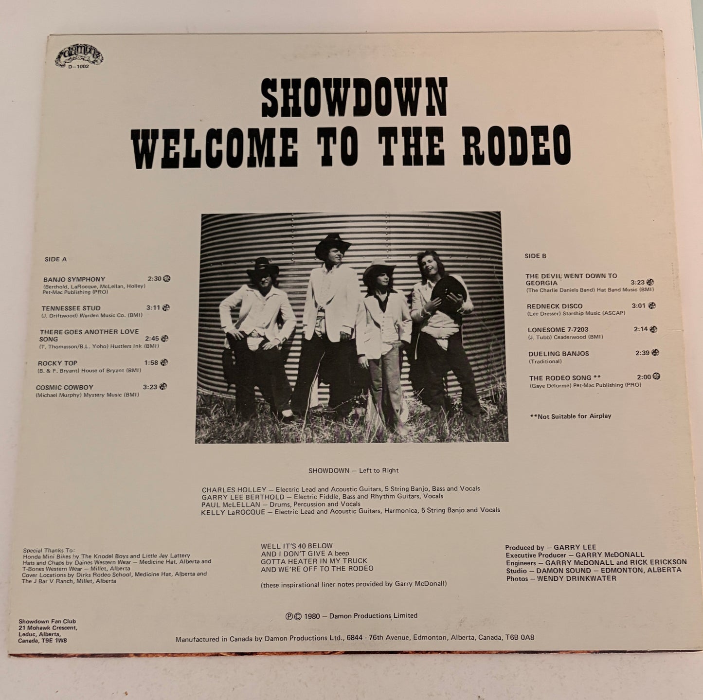 Showdown - Welcome to the Rodeo "The Rodeo Song" 1980 Vinyl LP