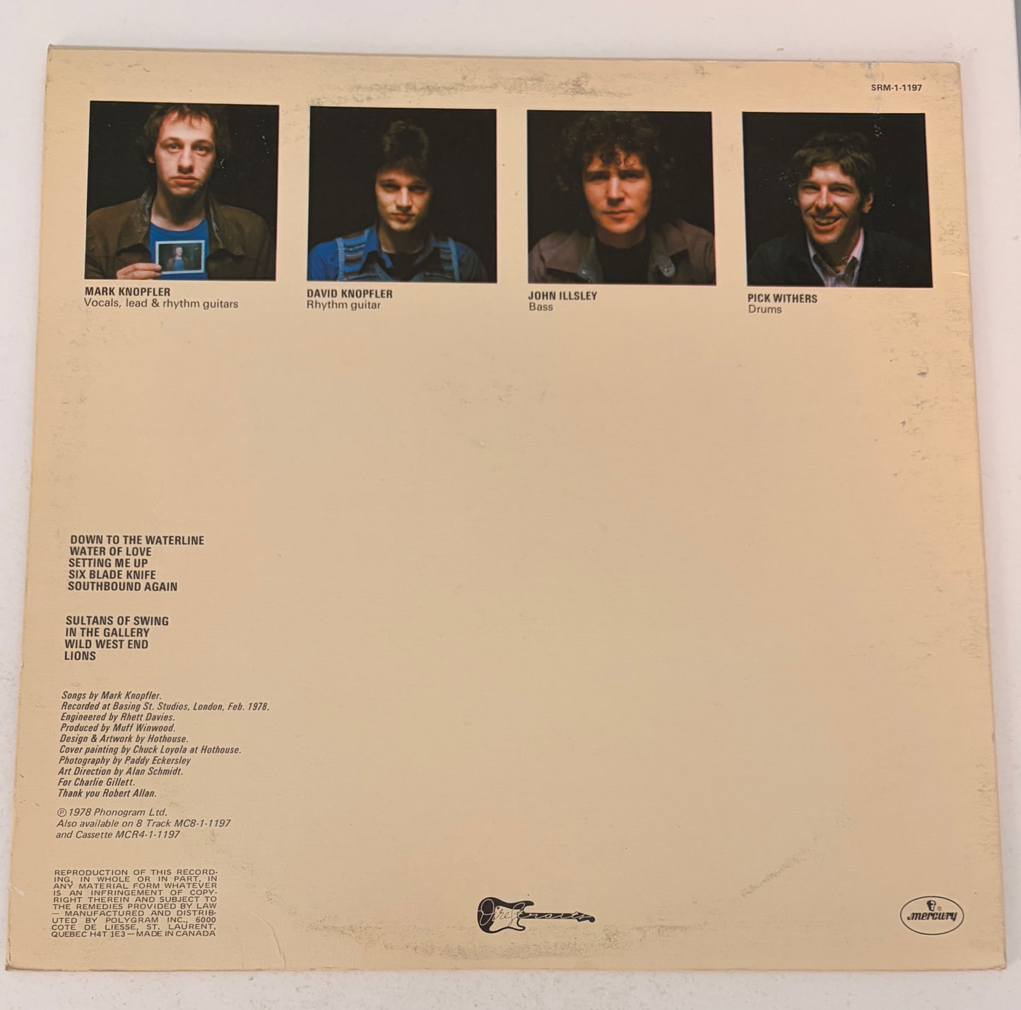 Dire Straits (Self Titled) 1978 Vinyl LP