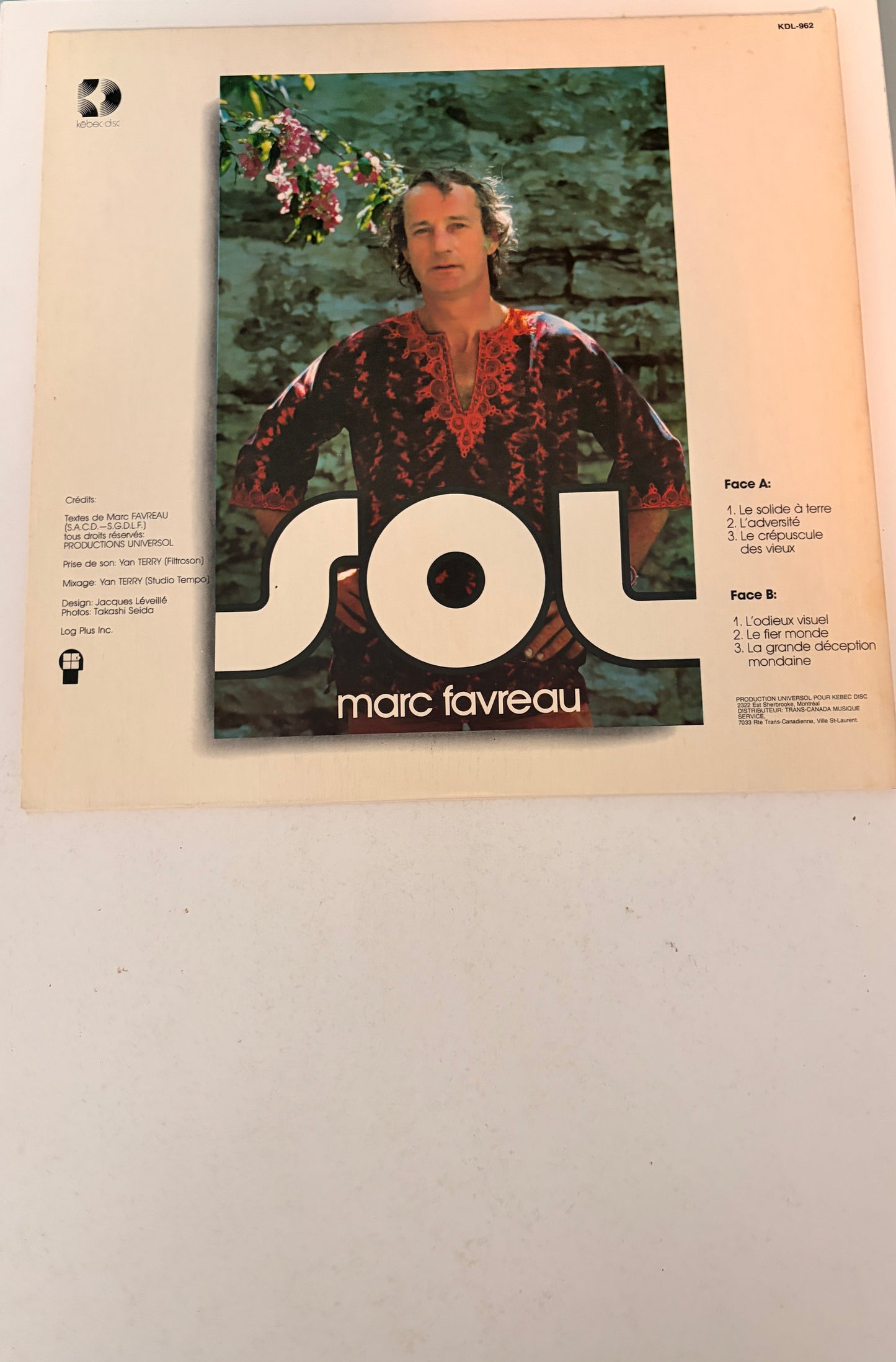 Sol Rien Détonnant Marc Favreau Quebec Clown 1978 Vinyl LP
