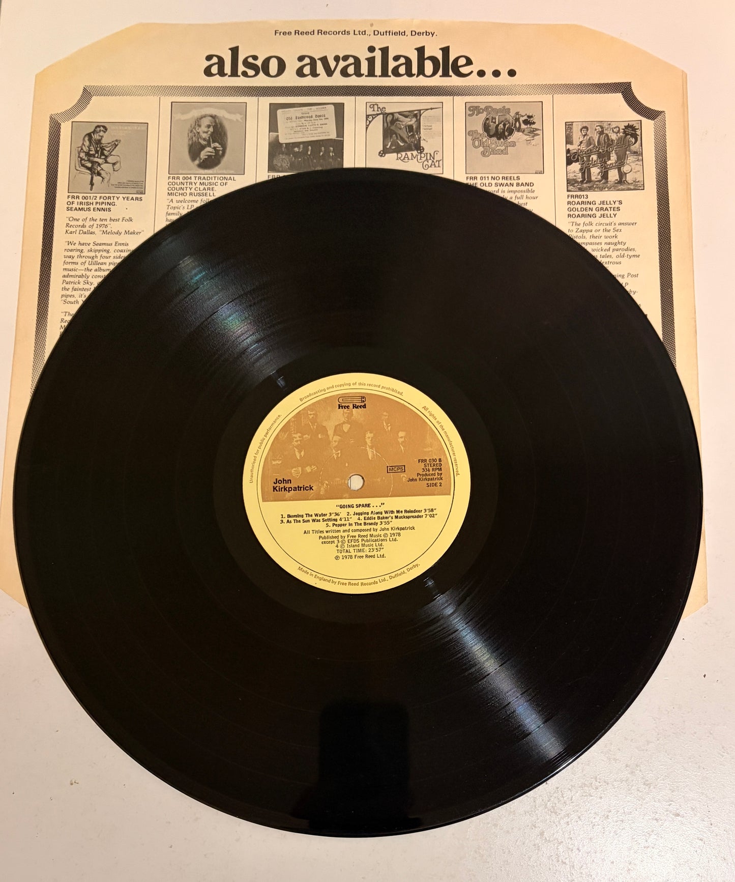John Kirkpatrick – Going Spare 1975 Vinyl LP