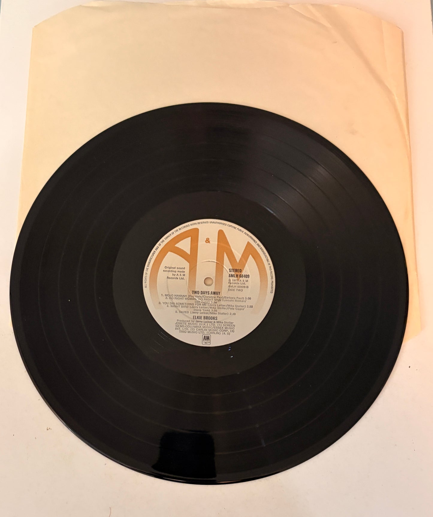 Elkie Brooks Two Days Away 1977 Vinyl LP AMLH 68409
