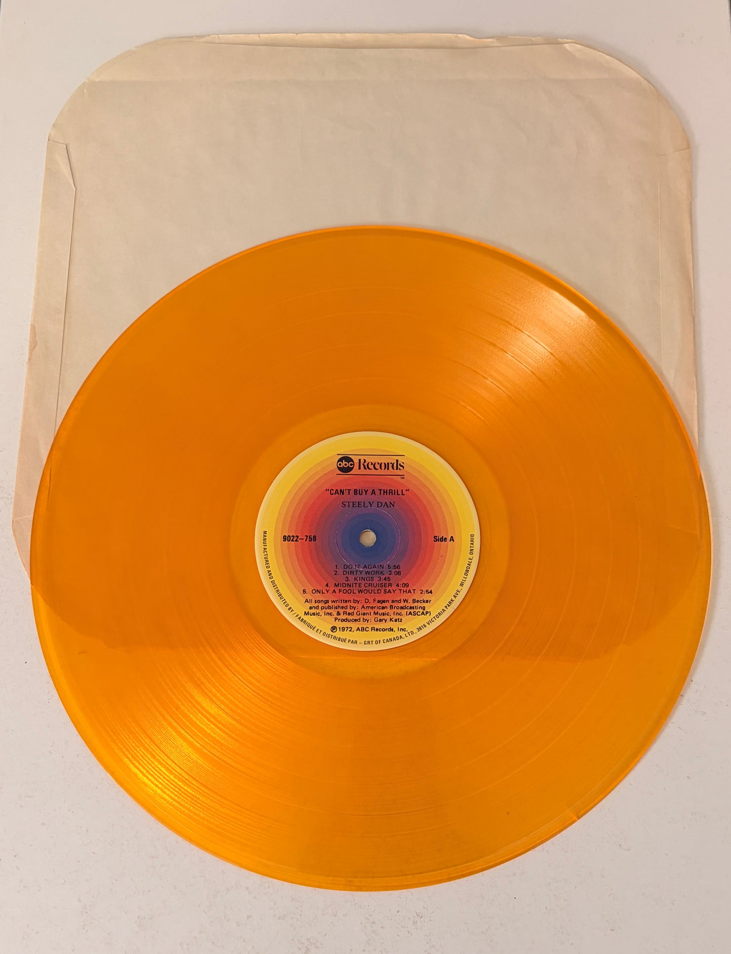 Steely Dan - Can't Buy a Thrill 1978 Translucent Yellow Vinyl LP Record