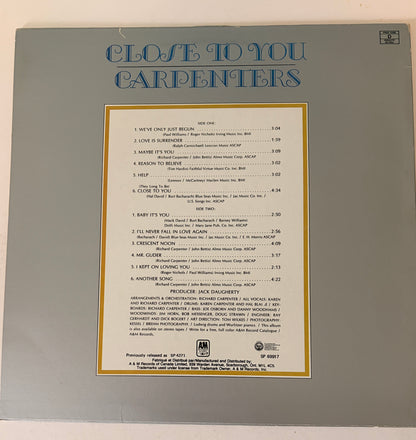 The Carpenters - Close to You 1970 Vinyl LP