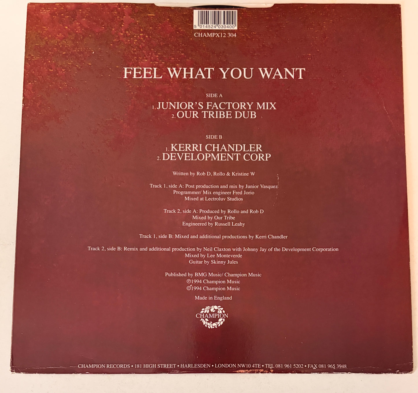 Kristine W Feel What You Want - (Remixes) 1994 Vinyl