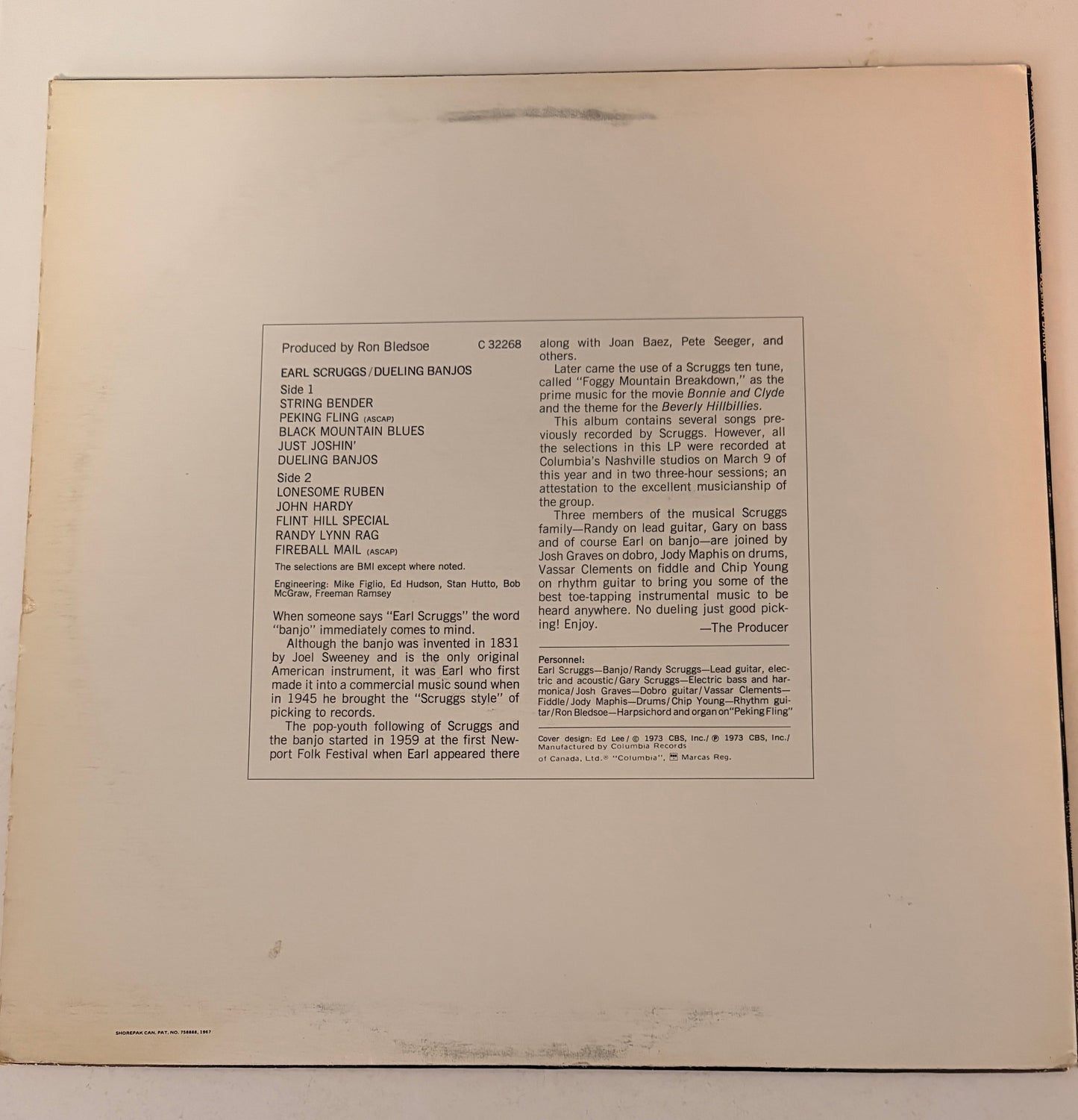Earl Scruggs - Dueling Banjos 1973 Vinyl LP