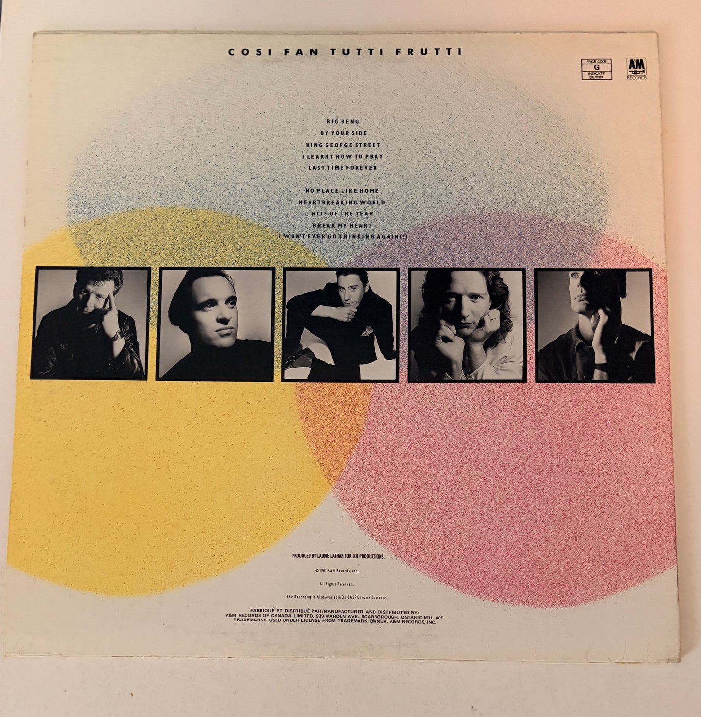 Squeeze - Cosi Fan Tutti Frutti 1985 Vinyl LP