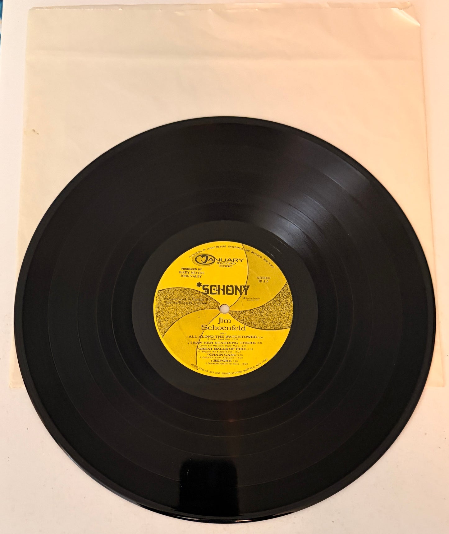 Jim Schoenfeld 'Schony' Buffalo Sabres 1973 Vinyl LP