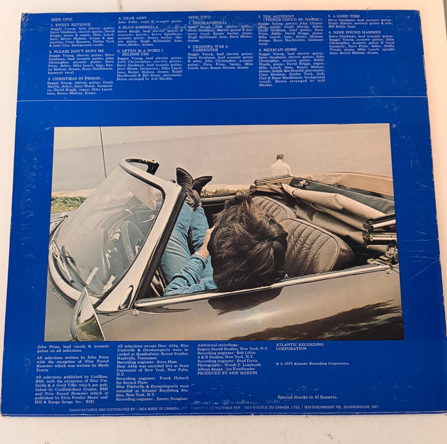 John Prine - Sweet Revenge 1973 Vinyl LP