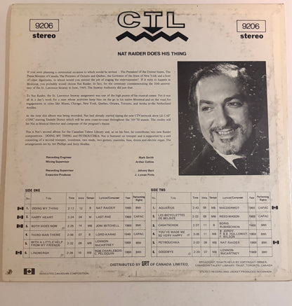 Nat Raider Does His Thing 1969 Vinyl LP
