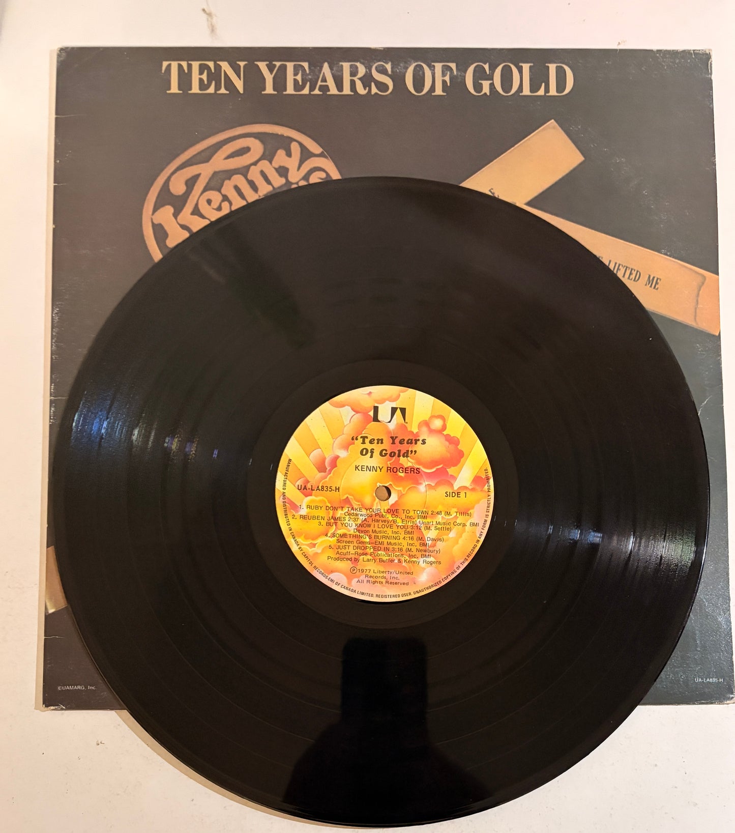 Kenny Rogers Tens Years of Gold 1977 Vinyl LP