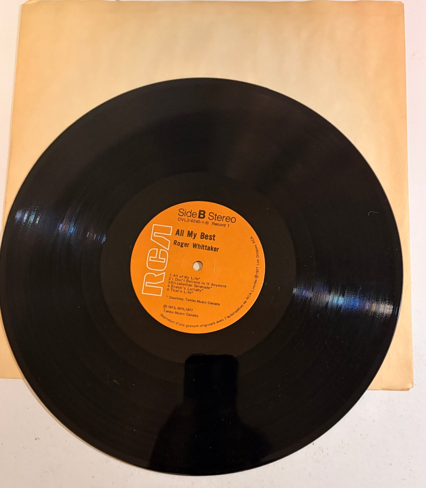 Roger Whittaker All My Best 1977 Vinyl LP