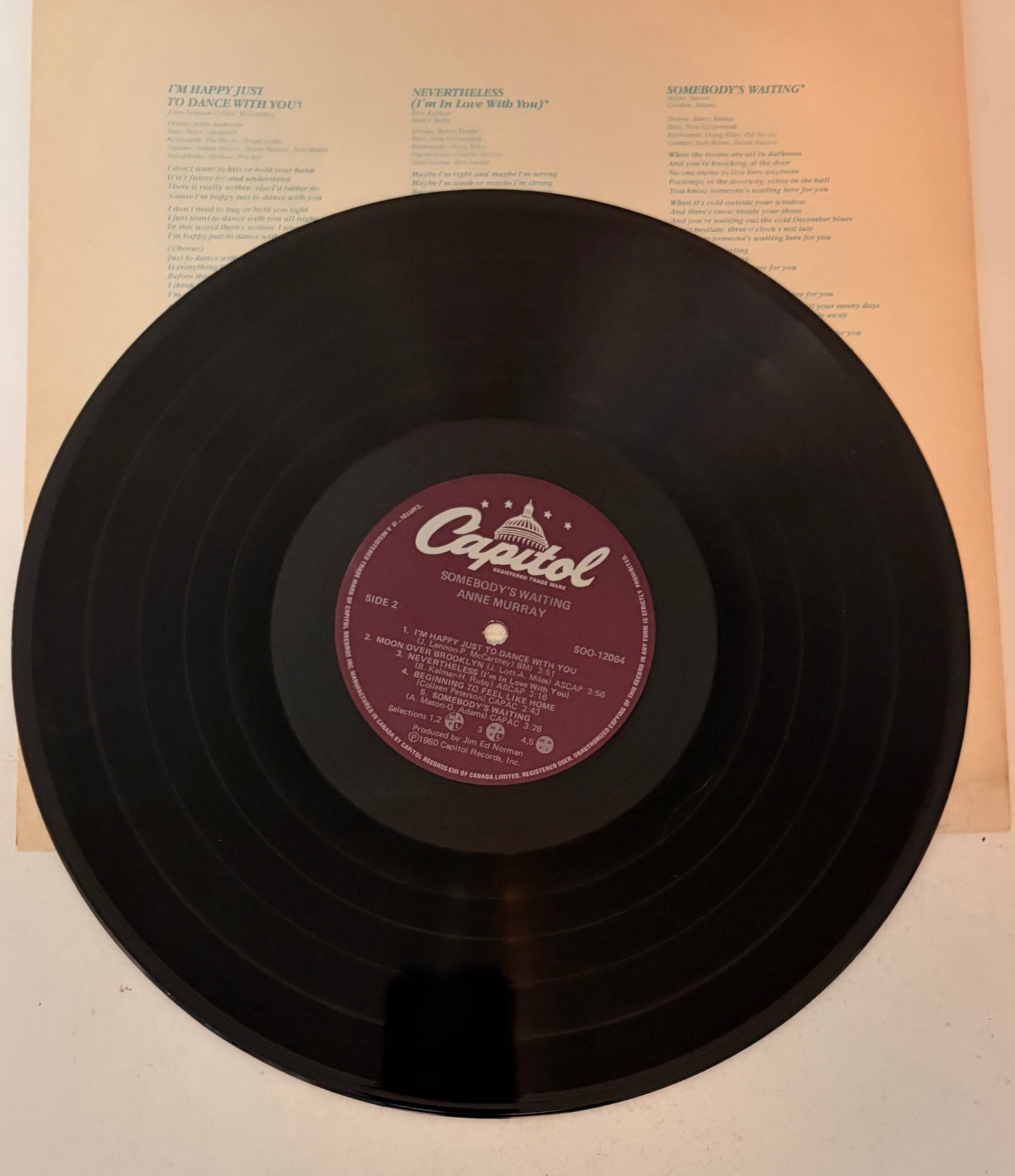 Anne Murray Somebody's Waiting 1980 Vinyl LP
